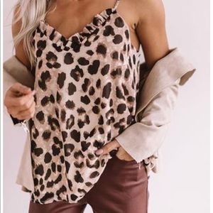 Adrienne leopard tank top. Size M.